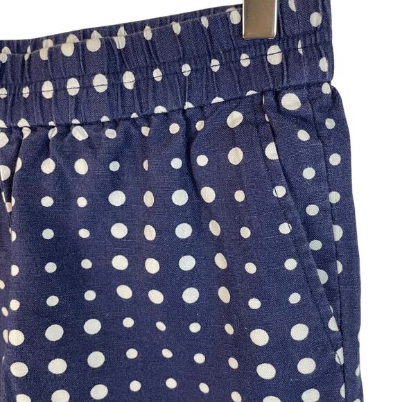 J. Crew Factory Navy & White Polka Dot Linen Blend Shorts Size 0 - Picture 3 of 7